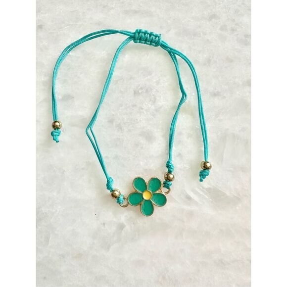 Aqua flower beaded Daisy friendship - Picture 2 of 2